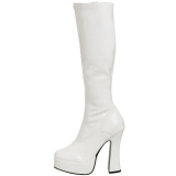 White Shiny 13 cm ELECTRA-2000Z High Heeled Womens Boots for Men