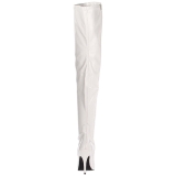 White Shiny 13 cm SEDUCE-3000 Thigh High Boots for Men