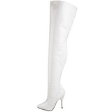 White Shiny 13 cm SEDUCE-3010 Thigh High Boots for Men