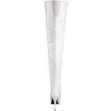 White Shiny 13 cm SEDUCE-3010 Thigh High Boots for Men