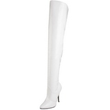 White Shiny 13 cm SEDUCE-3010 Thigh High Boots for Men