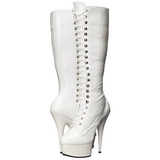 White Shiny 15,5 cm DELIGHT-2023 Platform Knee Boots