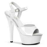 White Shiny 15 cm KISS-209 Platform High Heels Shoes