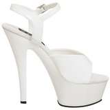 White Shiny 15 cm KISS-209 Platform High Heels Shoes