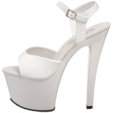 White Shiny 18 cm Pleaser SKY-309 Platform High Heels Shoes
