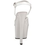 White Shiny 18 cm Pleaser SKY-309 Platform High Heels Shoes