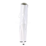 White Shiny 18 cm XTREME-1020 womens platform soled ankle boots