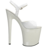 White Shiny 20 cm Pleaser FLAMINGO-809 High Heels Platform