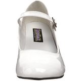 White Shiny 5 cm SCHOOLGIRL-50 Low Heeled Classic Pumps Shoes