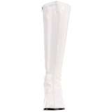 White Shiny 7,5 cm GOGO-300 High Heeled Womens Boots for Men