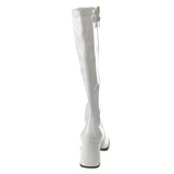 White Shiny 8,5 cm GOGO-303 High Heeled Womens Boots for Men