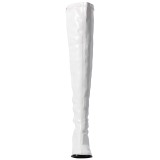 White Shiny 8 cm GOGO-3000 Thigh High Boots for Men