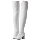 White Shiny 8 cm GOGO-3000 Thigh High Boots for Men