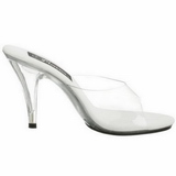 White Transparent 11 cm CARESS-401 Women Mules Shoes