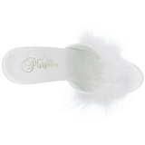 White Transparent 13 cm LIP-101-8 Plateau Women Mules Shoes