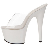 White Transparent 18 cm ADORE-701 Platform High Mules