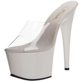 White Transparent 18 cm ADORE-701 Platform High Mules