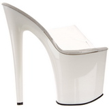 White Transparent 20 cm FLAMINGO-801 Platform High Heel Mules