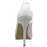 White Varnished 13 cm AMUSE-20 pointed toe stiletto pumps