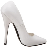 White Varnished 15 cm DOMINA-420 pointed toe high heel stilettos