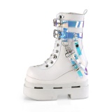 White Vegan 12,5 cm ETERNAL-115 demonia ankle boots wedges