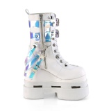 White Vegan 12,5 cm ETERNAL-115 demonia ankle boots wedges