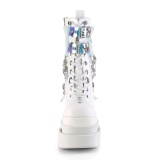 White Vegan 12,5 cm ETERNAL-115 demonia ankle boots wedges