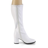 White Vegan 7,5 cm GOGO-300-2 boots with block heels