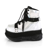 White Vegan 7,5 cm NEPTUNE-181 demonia booties - unisex cyberpunk booties