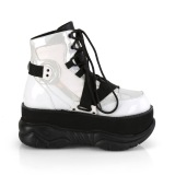 White Vegan 7,5 cm NEPTUNE-181 demonia booties - unisex cyberpunk booties