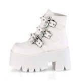White Vegan 9 cm ASHES-55 demonia ankle boots platform