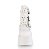 White Vegan 9 cm ASHES-55 demonia ankle boots platform