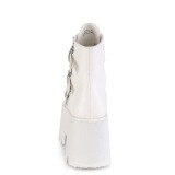 White Vegan 9 cm ASHES-55 demonia ankle boots platform