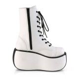 White Vegan 9 cm VIOLET-120 demonia ankle boots platform