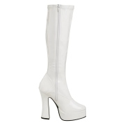 White platform boots patent 13 cm - 70s years hippie disco gogo kneeboots chunky
