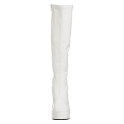 White platform boots patent 13 cm - 70s years hippie disco gogo kneeboots chunky