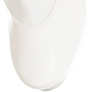 White platform boots patent 13 cm - 70s years hippie disco gogo kneeboots chunky