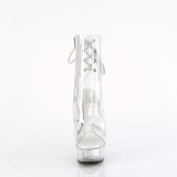 White transparent 15 cm DELIGHT-1018C Exotic stripper ankle boots