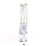 White transparent 18 cm STARDUST-1018C-2RS Exotic stripper ankle boots