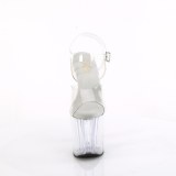 White transparent 19 cm ENCHANT-708 Platform High Heels Shoes