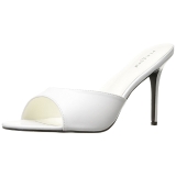 Wit 10 cm CLASSIQUE-01 dames slippers met hak