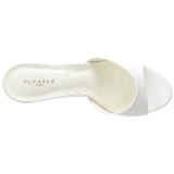 Wit 10 cm CLASSIQUE-01 dames slippers met hak