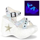 Wit 13 cm Demonia DYNAMITE-02 lolita sandalen wedge sandalen sleehak