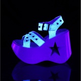 Wit 13 cm Demonia DYNAMITE-02 lolita sandalen wedge sandalen sleehak