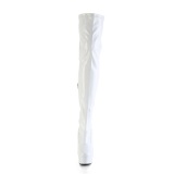 Wit 15 cm DELIGHT-3000HWR Hologram pole dance overknee laarzen met hak