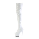 Wit 15 cm DELIGHT-3000HWR Hologram pole dance overknee laarzen met hak