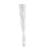 Wit 15 cm DELIGHT-3000HWR Hologram pole dance overknee laarzen met hak