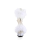 Wit 15 cm DELIGHT-624F pole dance hakken met veren