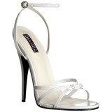 Wit 15 cm Devious DOMINA-108 sandalen met naaldhak