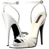 Wit 15 cm Devious DOMINA-108 sandalen met naaldhak